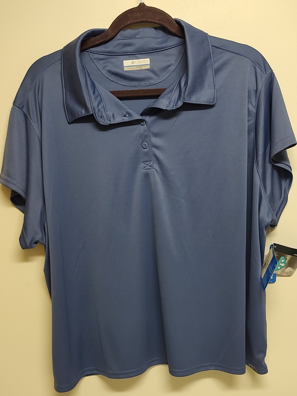 Columbia Women's Blue Performance Fishing Gear Polo Omni-Wick